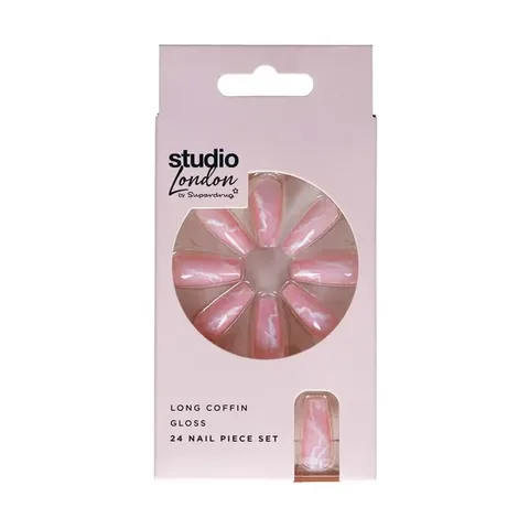 Superdrug Studio False Nails Pink Marble