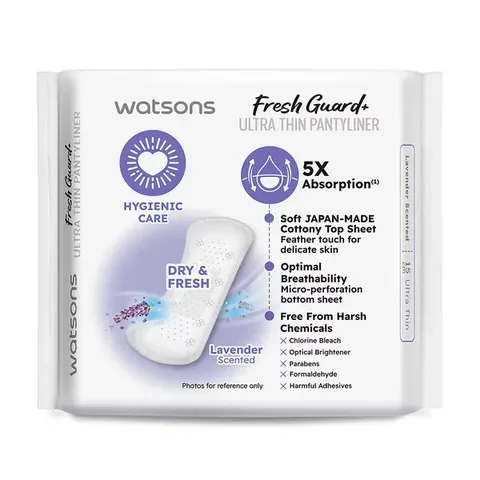 Watsons Fresh+ Ultra Thin Lavender Pantyliner 10-pack