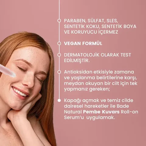 Bade Natural Rose Quartz Serum Roll-On 10 ml - Antioxidant & Vegan