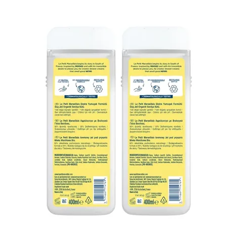 Le Petit Marseillais Vanilla Milk Shower Gel 400ml x2 Pack