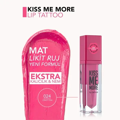 Flormar Kiss Me More Lip Tattoo No. 024 - Long-Lasting Color