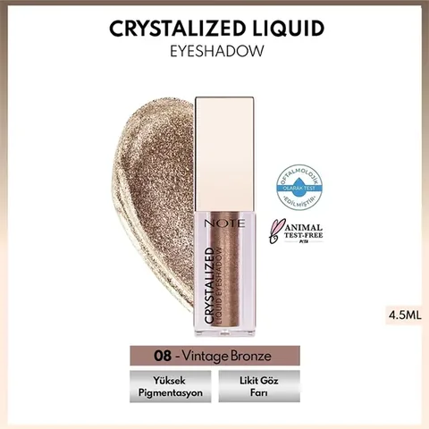 Note Crystalized Liquid Eyeshadow 08 Vintage Bronze - Long-Lasting Metallic Shine