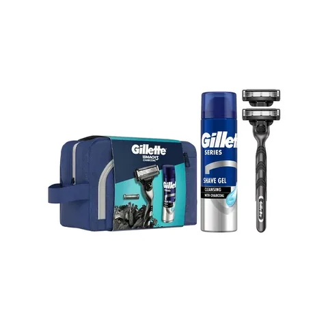 Набор бритвенных принадлежностей Gillette Mach3 с углем и гелем 200 мл