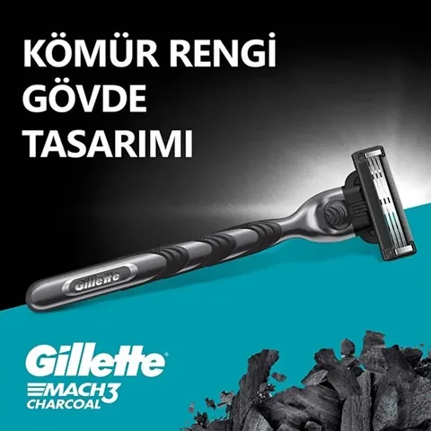 Набор бритвенных принадлежностей Gillette Mach3 с углем и гелем 200 мл