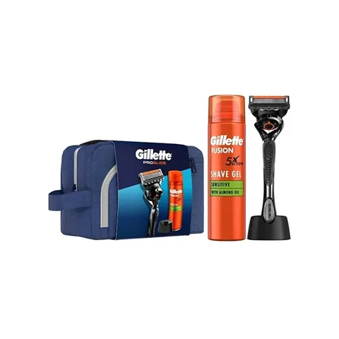 Подставка для бритвы Gillette Fusion ProGlide, гель и сумка 200 мл