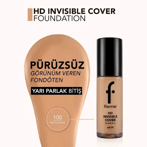Фонд для лица Flormar HD Невидимое покрытие SPF 30 - Легкое сияние