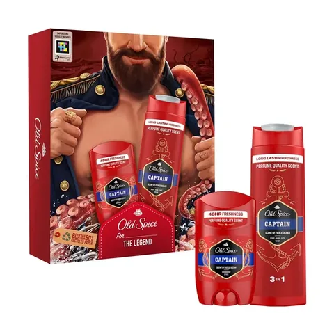 Old Spice Captain Gift Set: Deo Stick &amp; 3-in-1 Shower Gel