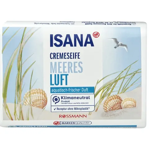 Isana Vegane Seifencreme 150g - Leichte Meeresbrise, Nährende Reinigung