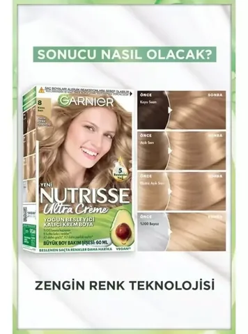 Garnier غارنييه نوتريس كريم صبغة الشعر المغذي تغطية ١٠٠٪ للشعر الرمادي