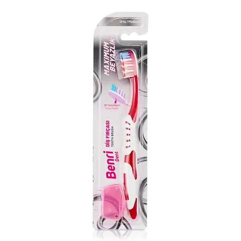 Benri Dent Medium Toothbrush - Soft Bristles & Non-Slip Handle