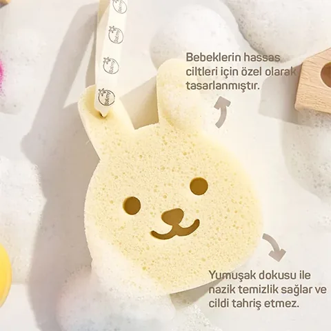 Balmy Rabbit Baby Bath Sponge - Ultra Soft &amp; Hypoallergenic