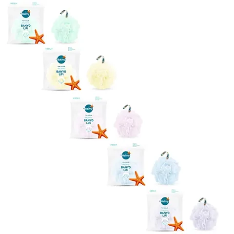 Balmy Bath Medium Loofah - Assorted Colors, BPA-Free Fiber