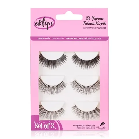 Eklips Handmade False Eyelashes Set of 3 - Natural Look