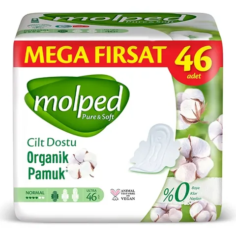 Molped Pure & Soft Normal Pads Mega Pack - 46 Pcs, Vegan & Halal