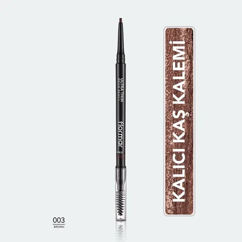 Flormar Ultra Thin Eyebrow Pencil 003 Brown with Brush