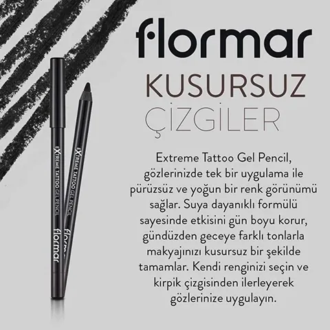 Flormar Extreme Tattoo Waterproof Gel Eyeliner 006 Onyx Matte