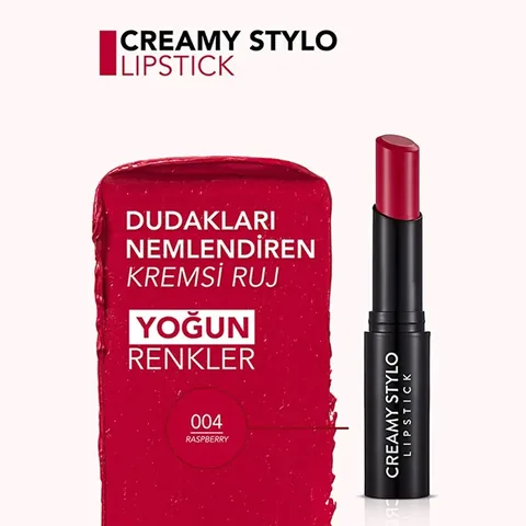 Flormar Creamy Stylo Moisturizing Lipstick 004 Raspberry Red