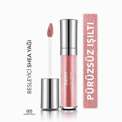 Flormar Dewy Lip Glaze Gloss 005 Bronze Statue - Moisturizing Shine