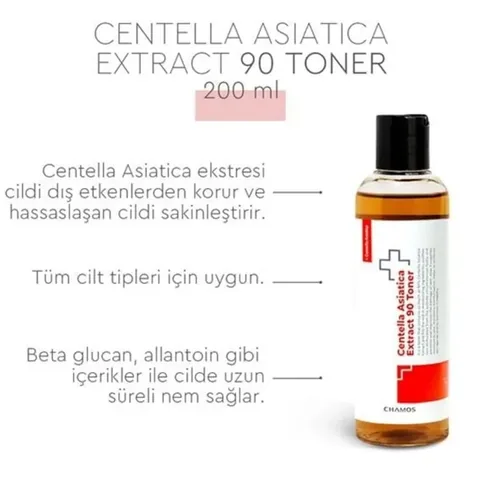 Chamos Centella Asiatica 90 Toner 200ml - Soothing Hydration