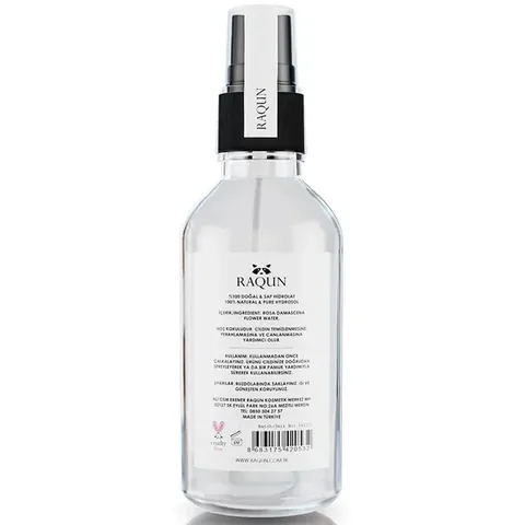 Raqun 100% Natural Rose Water - 100ml Hydrating Toner
