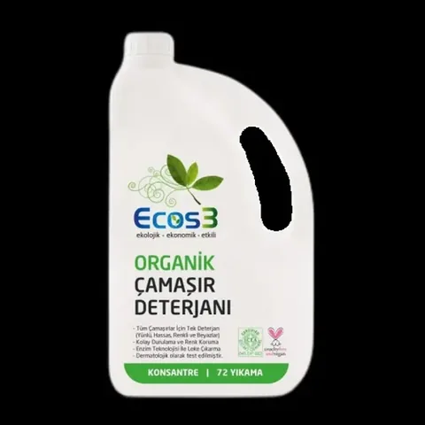 Ecos3 منظف ​​الغسيل العضوي إيكوس3 سعة 2500 مل 72 غسلة، صديق للبيئة