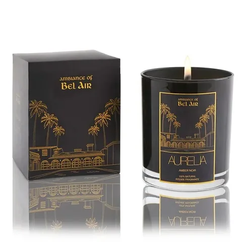 Aurelia Geneve Amber Noir Candle 180g - Luxurious Black Scent