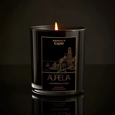 Aurelia Geneve Pomegranate and Lemon Scented Candle 180 gr - Black