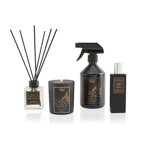 Aurelia Geneve Pomegranate and Lemon Scented Candle 180 gr- Transparent
