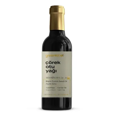 Greenlabel Organic Black Seed Oil 180 ml - Cold Pressed, Pure