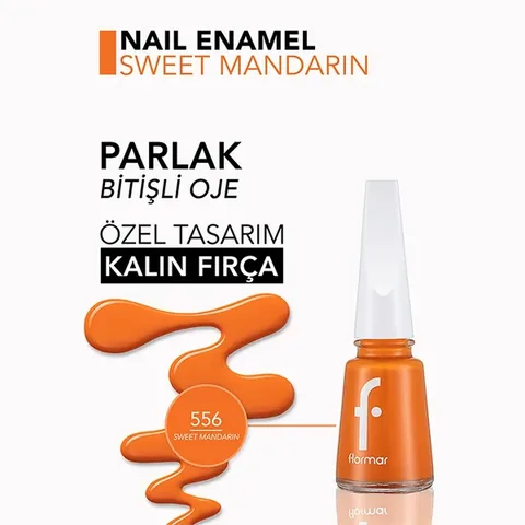 Flormar Nail Enamel Intensely Pigmented Nail Polish 556 Sweet Mandarin