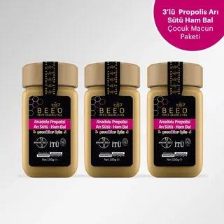 BEEO Propolis Royal Jelly Raw Honey Children's Paste 3-Pack