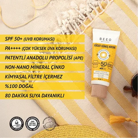 BEEO Propolis Mineral Zinc Organic Body Sun Cream