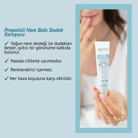 BEEO Propolis Raw Honey Organic Lip Balm