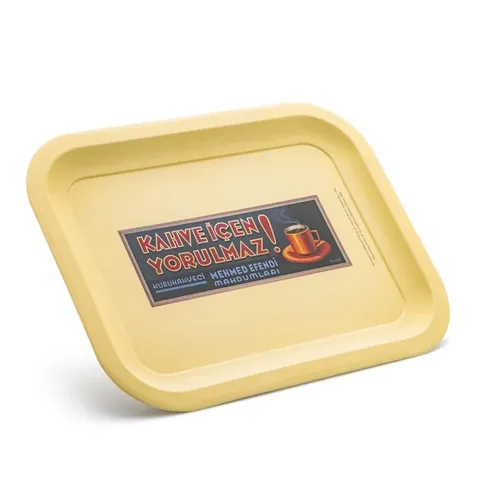 Retro Collection Tray 'The Coffee Drinker Never Tires'
