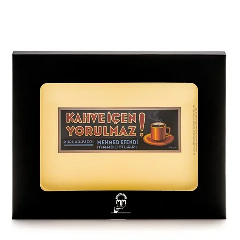 Retro Collection Tray 'The Coffee Drinker Never Tires'