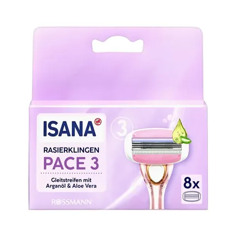 Recharge de lames de rasoir Isana système 3 lames, pack de 8