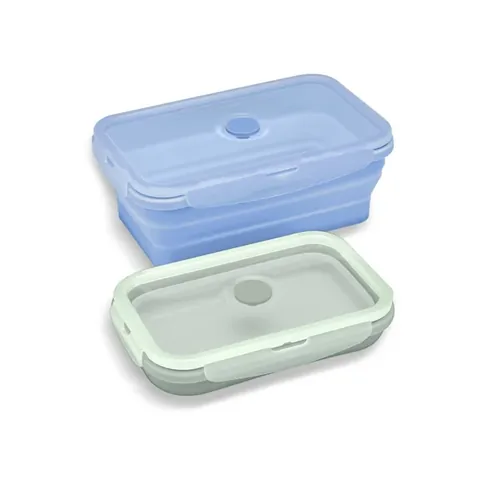 Lot de 2 récipients de conservation alimentaire pliables Ideenwelt