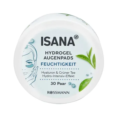 Isana Hydrogel Hyaluron Thé Vert Patchs Sous les Yeux 30 Paires