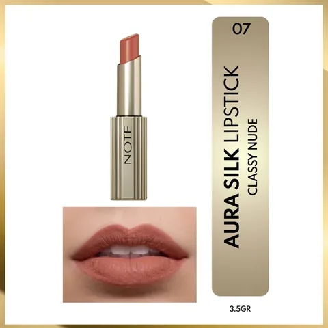 Note Aura Silk Lipstick 07 Classy Nude Creamy Semi-Gloss Lipstick Nude