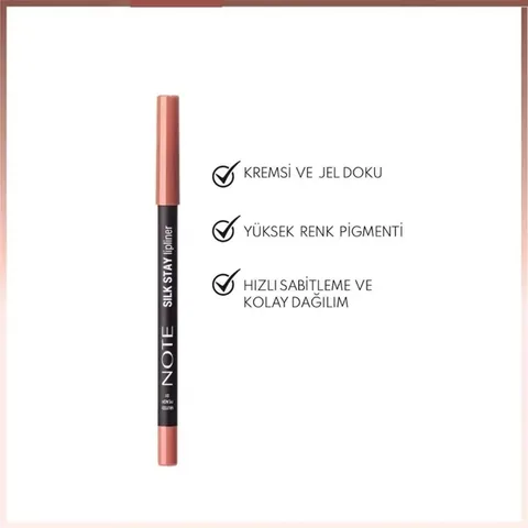 Note Silk Stay Lipliner 01 Muted Peach 1 pcs
