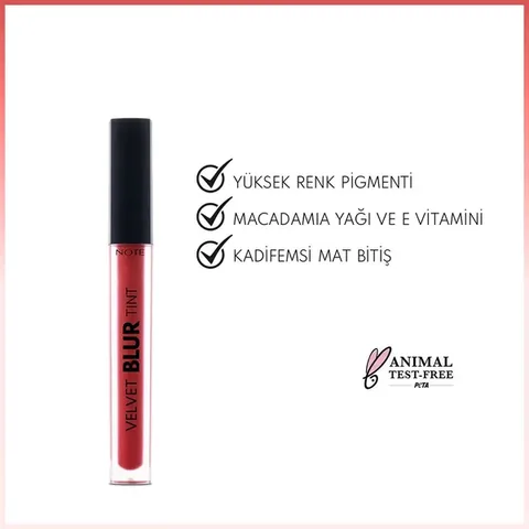 Note Matte Lipstick Velvet Blur Tint 05 Red Mirage Pink