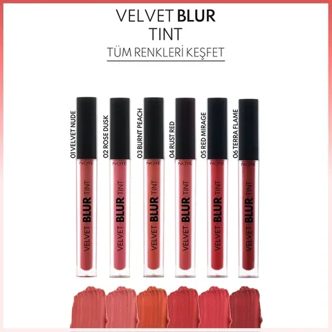 Note Matte Lipstick Velvet Blur Tint 05 Red Mirage Pink