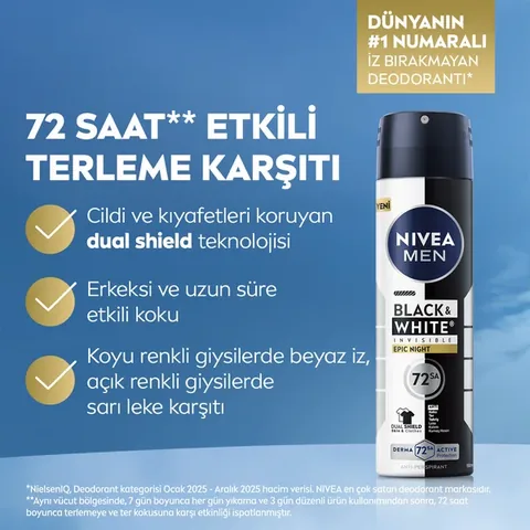 Nivea Deodorant Black and White Epic Night Men 150 ml