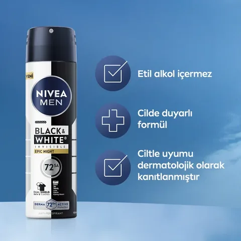 Nivea Deodorant Black and White Epic Night Men 150 ml