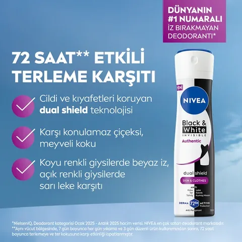 Nivea Deodorant Black and White Authentic Women 150 ml