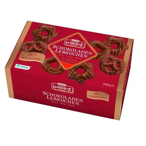 Gâteau Lambertz enrobé de chocolat au lait et noir 500 gr