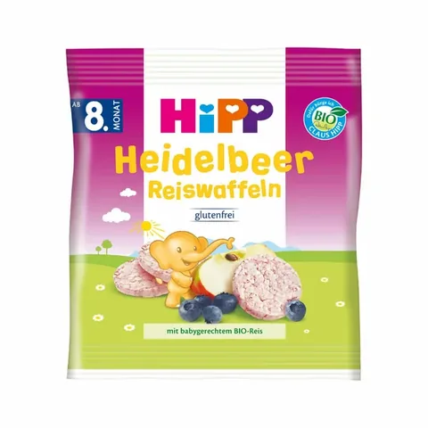 Hipp Gaufrettes Bébé Bio Myrtille Riz