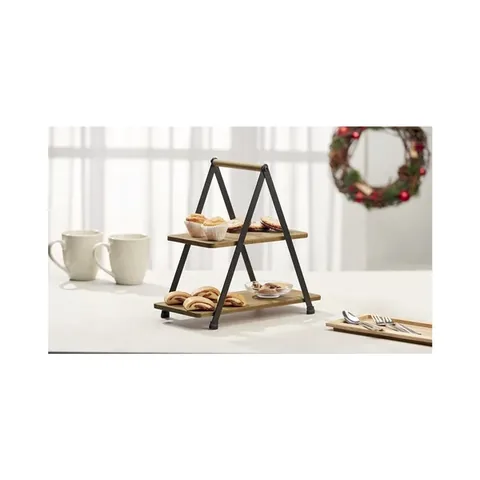 Ideenwelt Etajere Buffet 2-Tier Serving Acacia