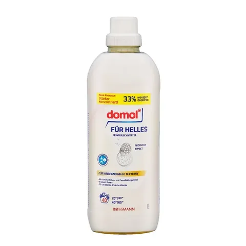 Domol Lessive Liquide Machine à Laver Couleurs Blanches et Claires 40Y 1000ML
