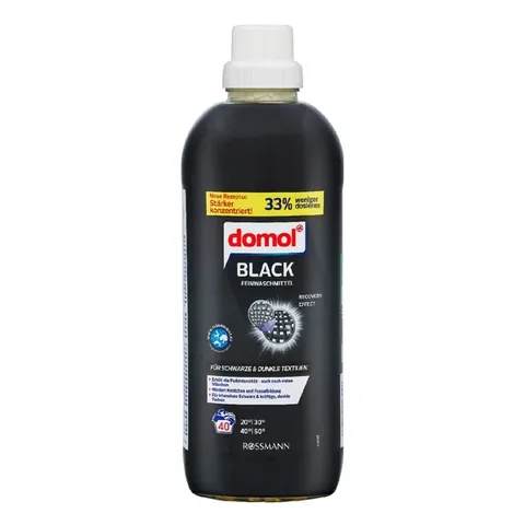 Domol Lessive Liquide Machine à Laver Couleurs Noires et Foncées 40Y 1000 ml